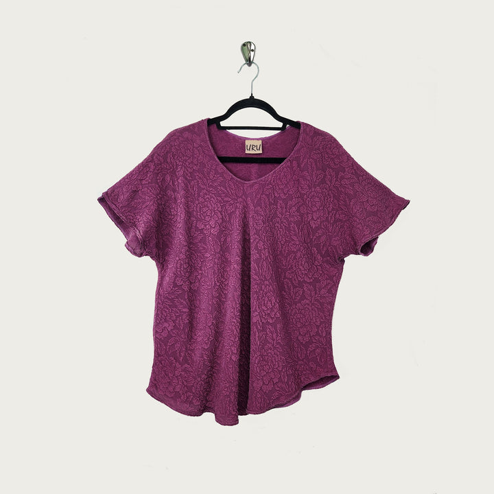 Bias Shell in Mulberry Textured Silk