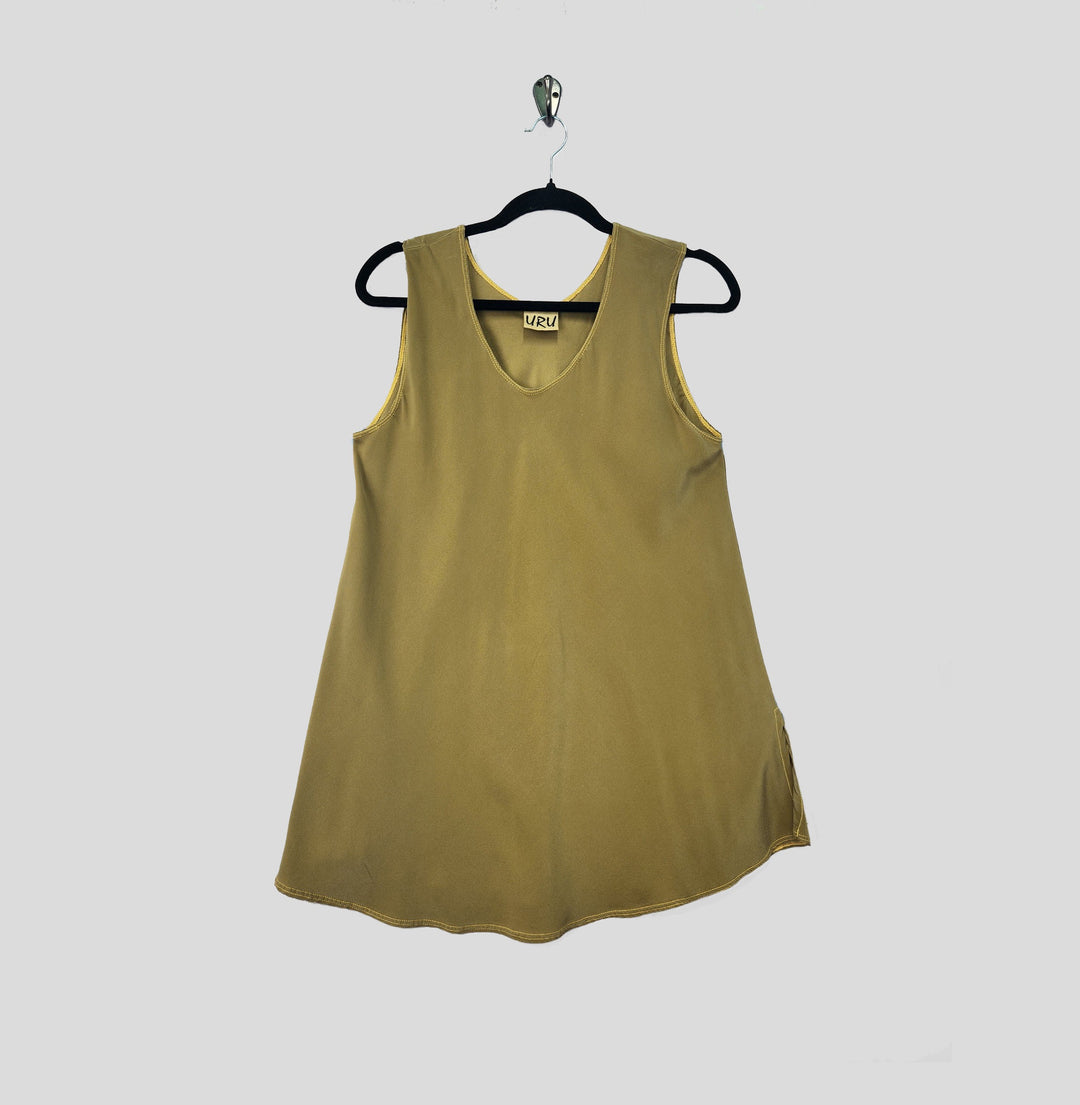 Bias Tank in Tuscan Gold Charmeuse Silk