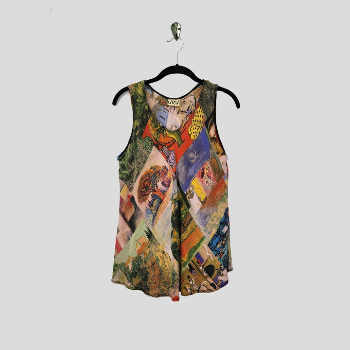 Bias Tank in Timeless Pink Printed Silk