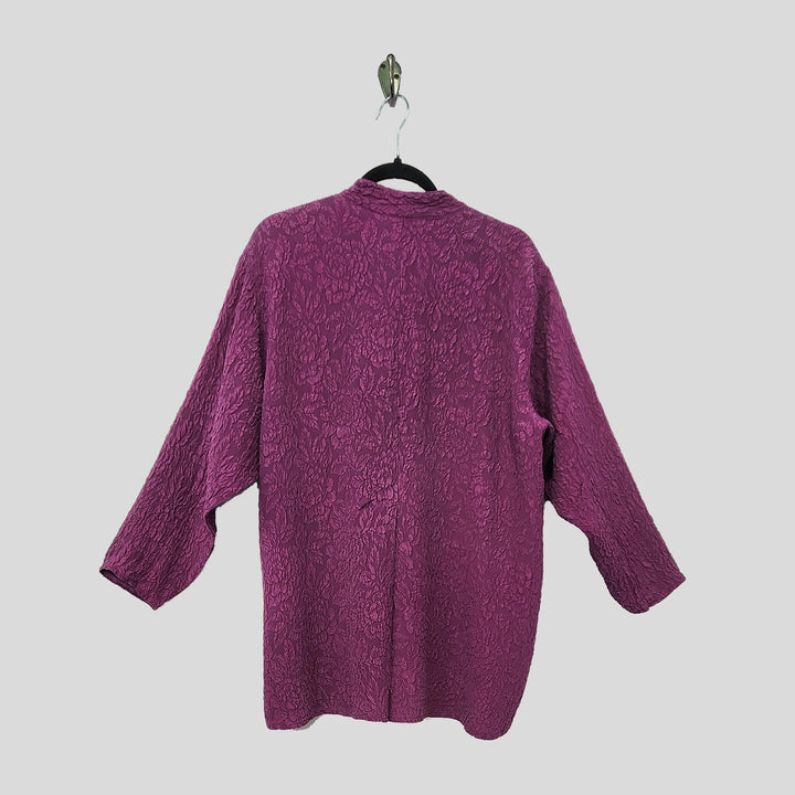 Boat Coat in Mulberry Textured Silk