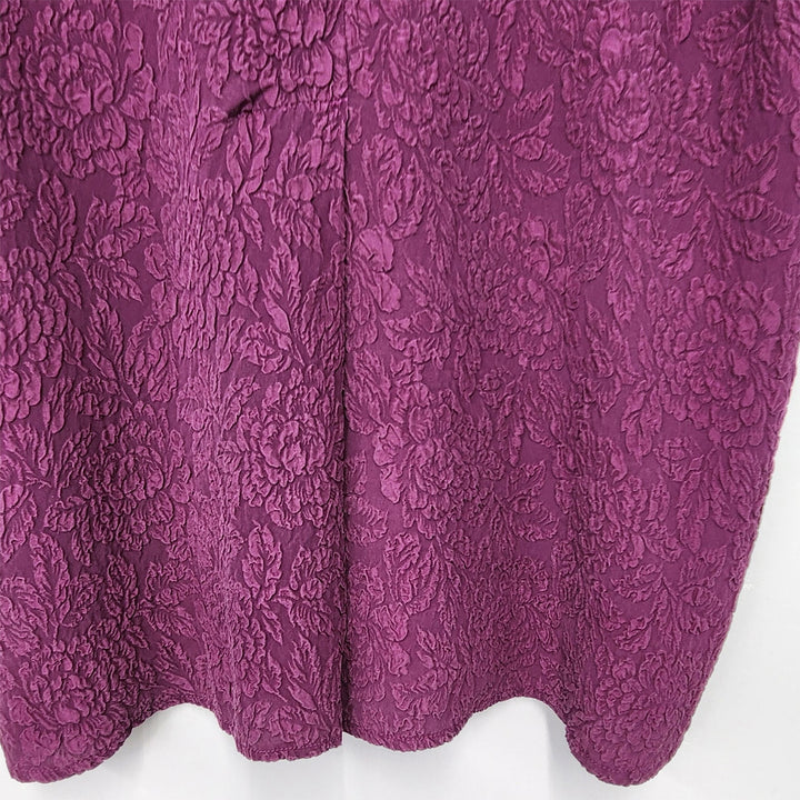 Boat Coat in Mulberry Textured Silk