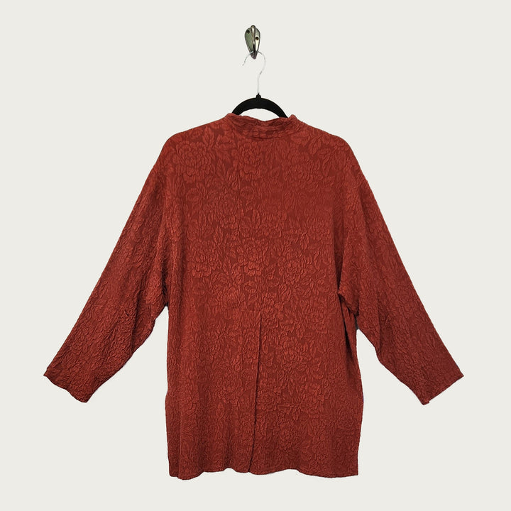 Boat Coat in Royal Red Textured Silk