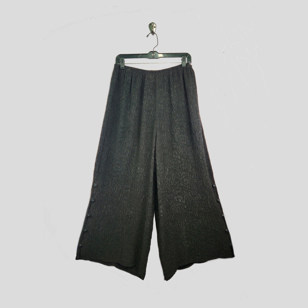 Bombay Pants in Black Textured Silk