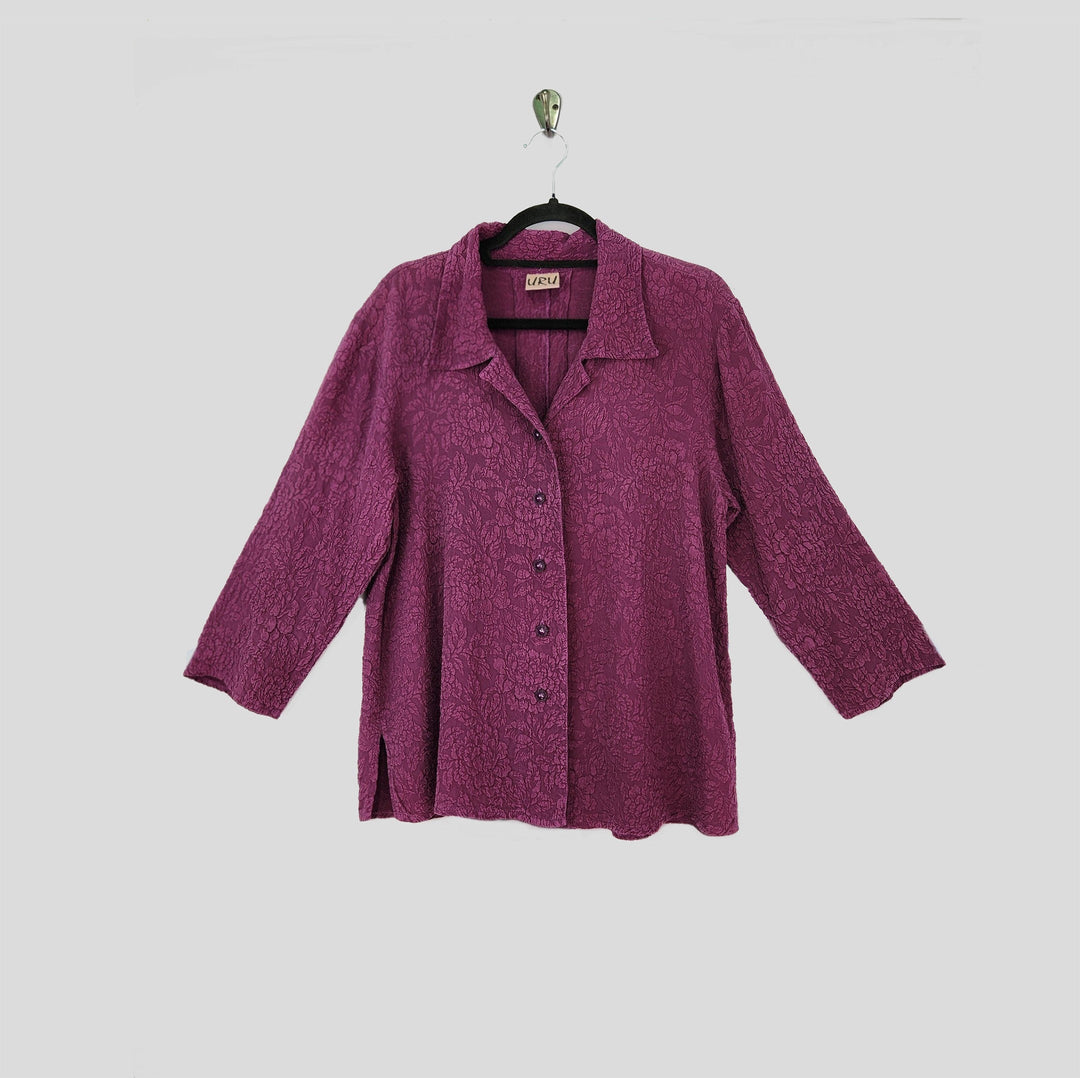 Camp Shirt in Mulberry Textured Silk