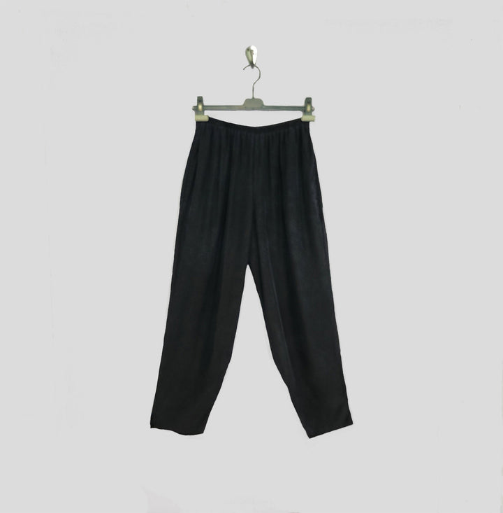 Chinese Pants in Black Charmeuse Silk