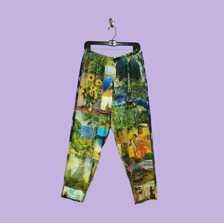 Chinese Pants in Last Impression Multicolor Printed Silk