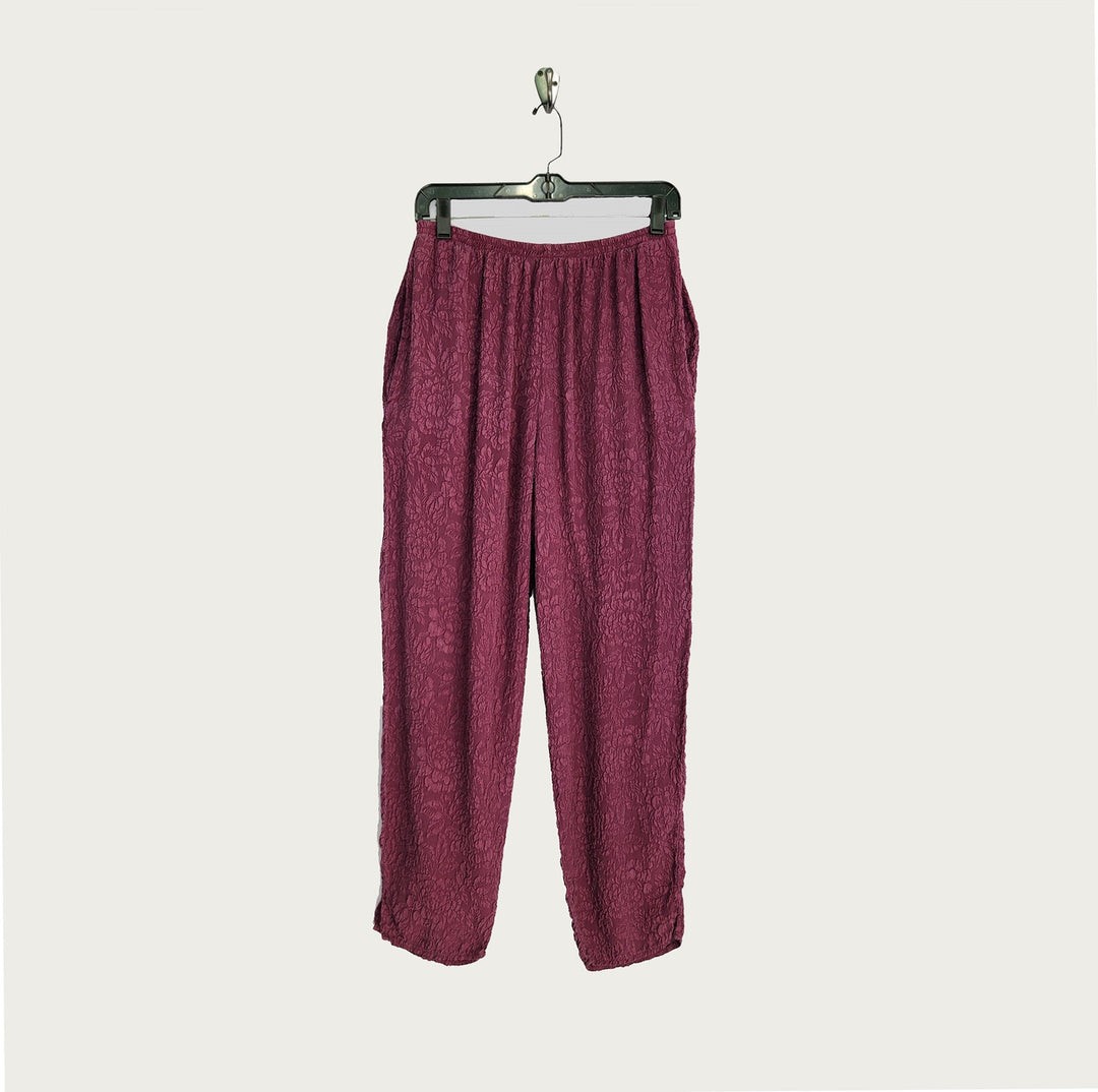 Chinese Pants in Mulberry Textured Silk