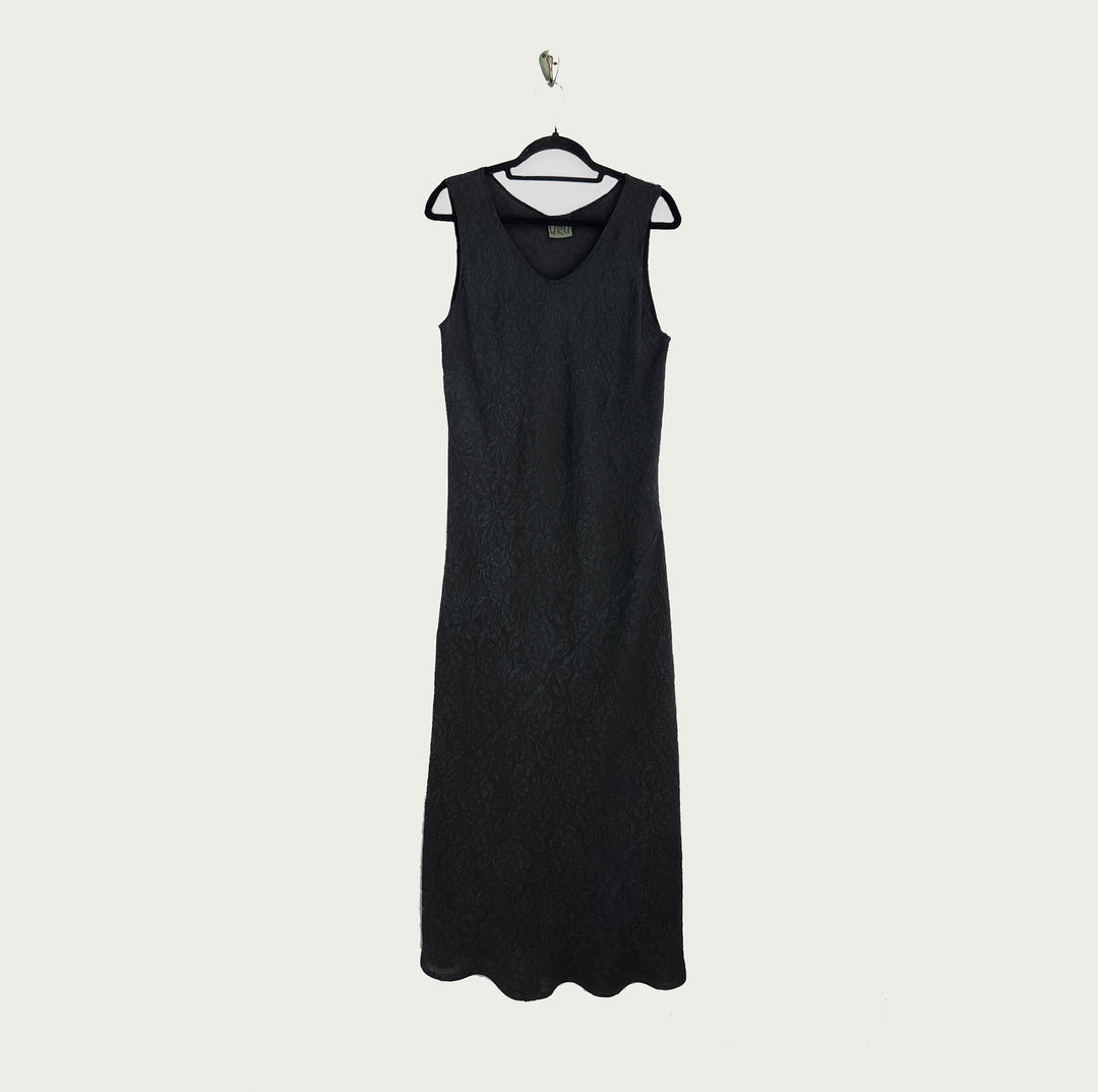 Cocktail Dress in Black Textured Silk