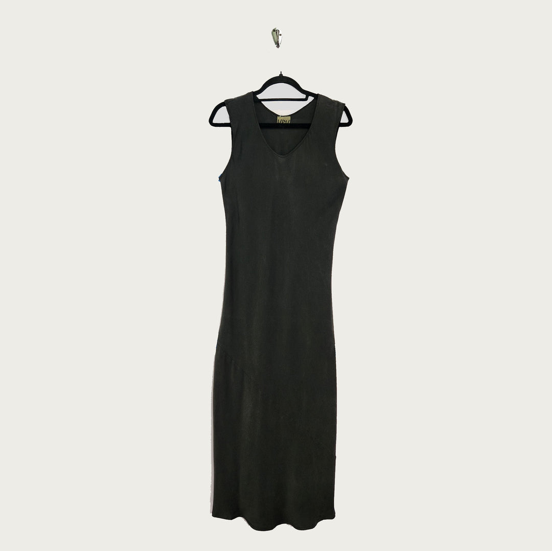 Cocktail Dress in Black Charmeuse Silk