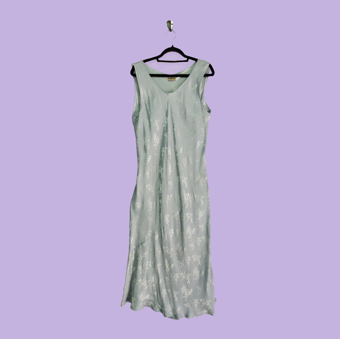 Cocktail Dress in Silver Brocade Silk
