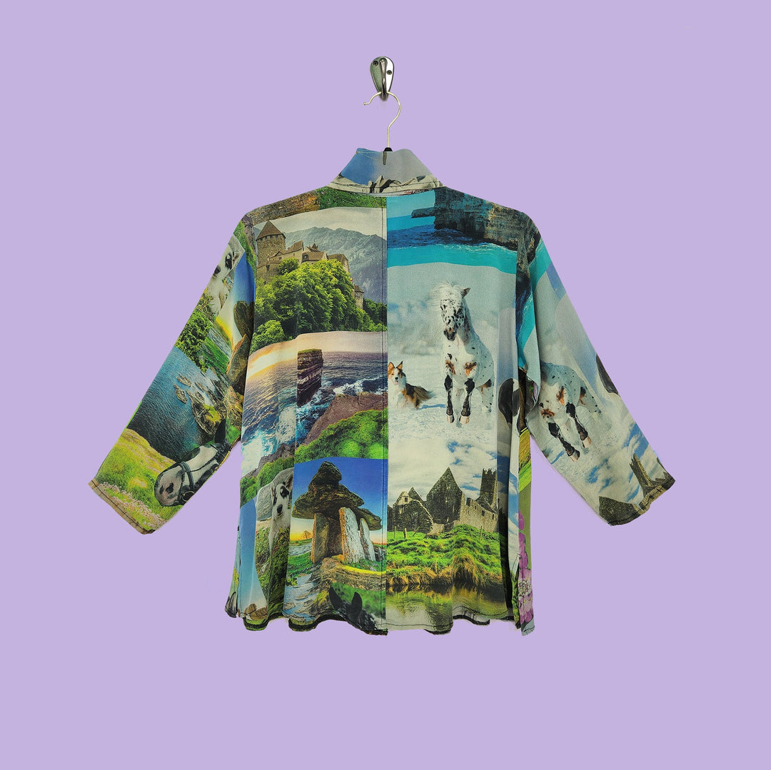 Country Shirt in Harmony Silver Printed Silk