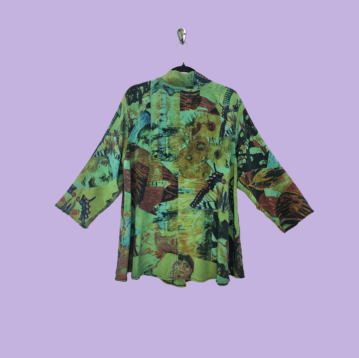 Country Shirt in URU Green Printed Silk