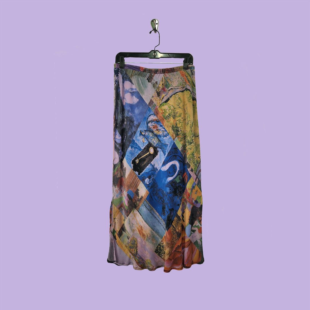 Long Skirt in Last Impression Lilac Printed Silk