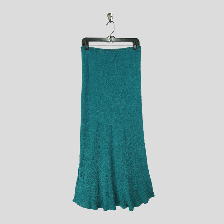 Long Skirt in Peacock Textured Silk
