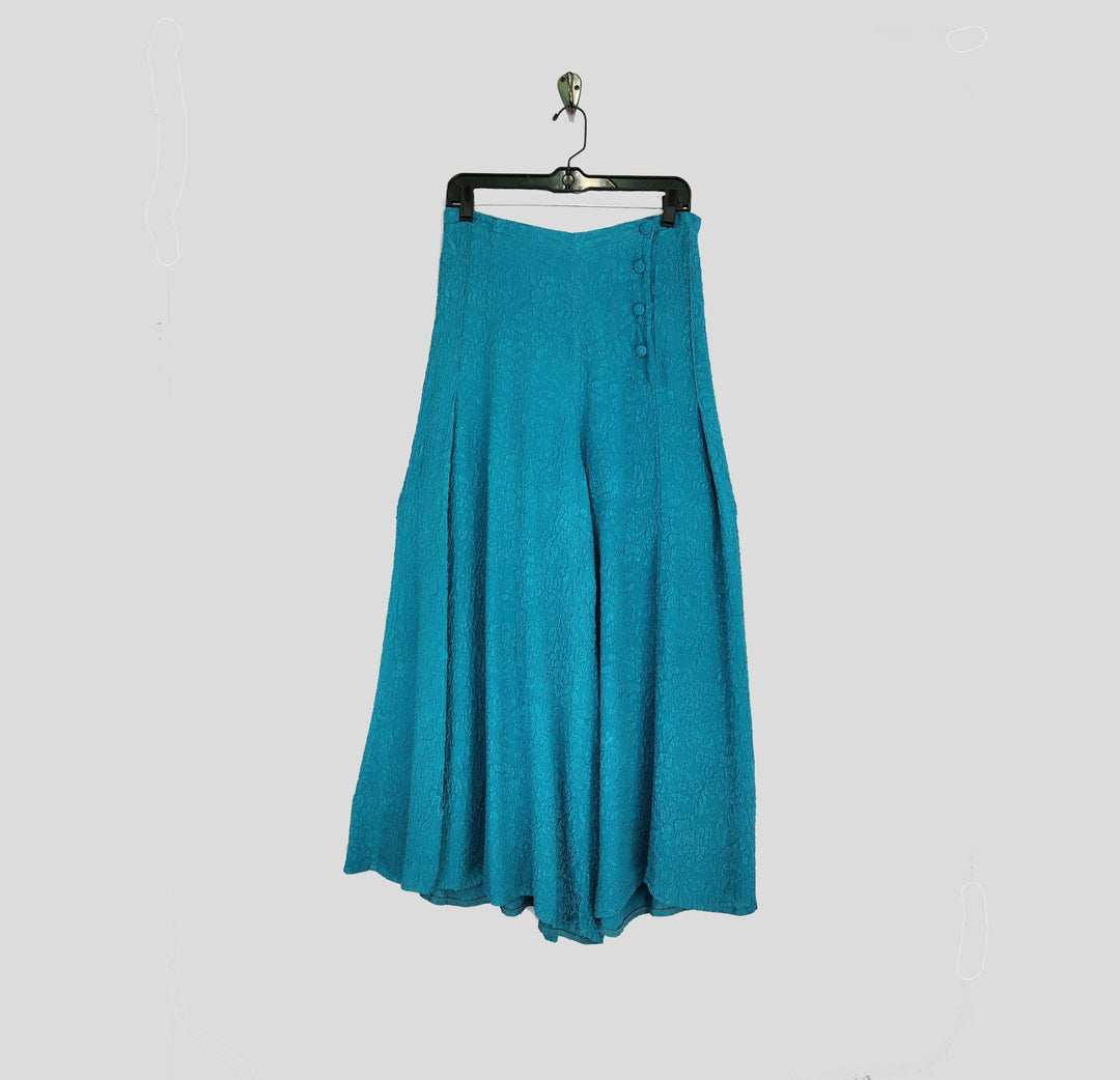 Opera Pants in Turquoise Textured Silk