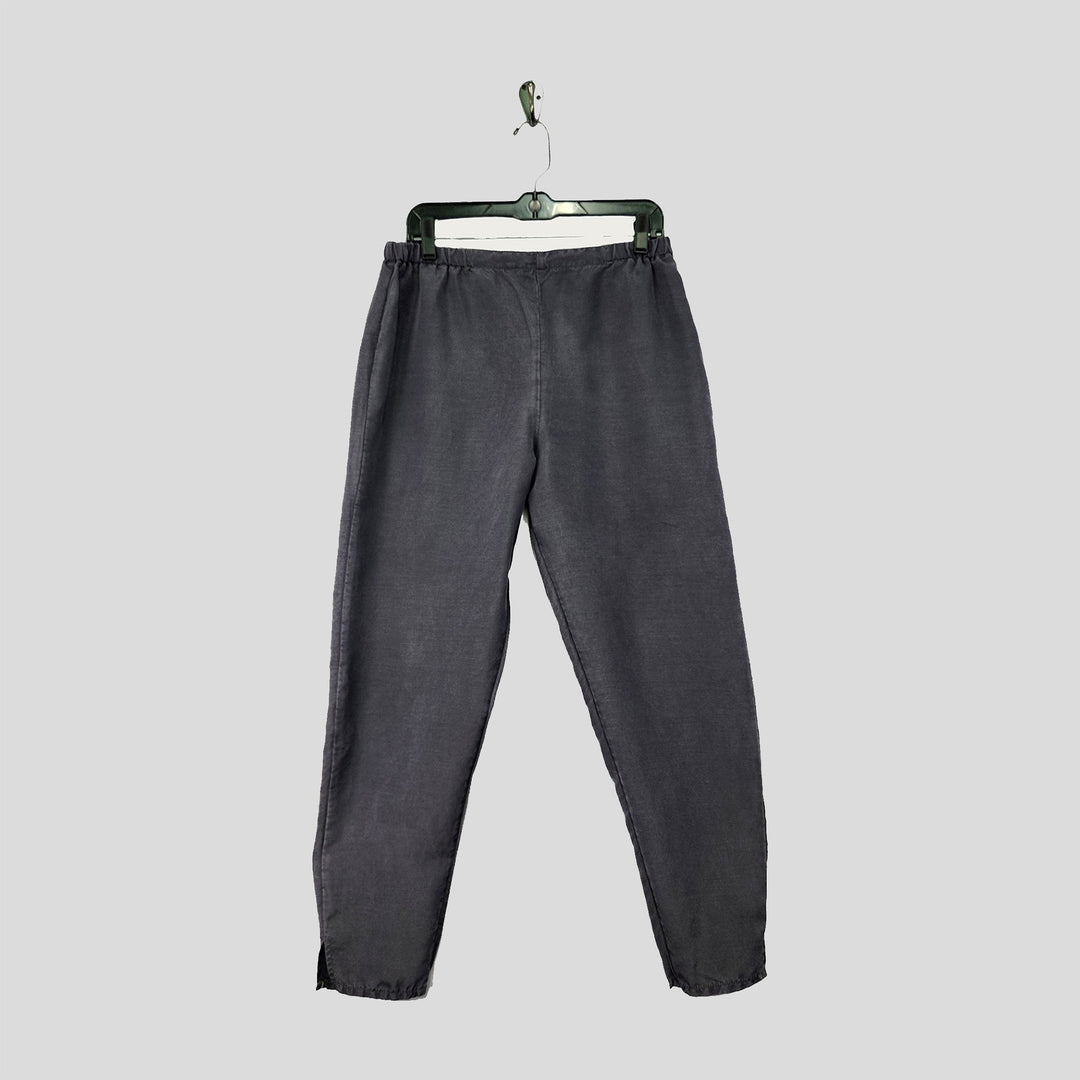 Pencil Pants in Charcoal Ottoman Silk