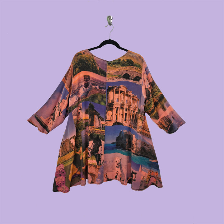 Picnic Tunic in Harmony Coral Printed Silk