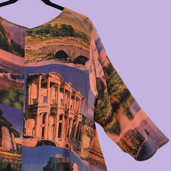 Picnic Tunic in Harmony Coral Printed Silk