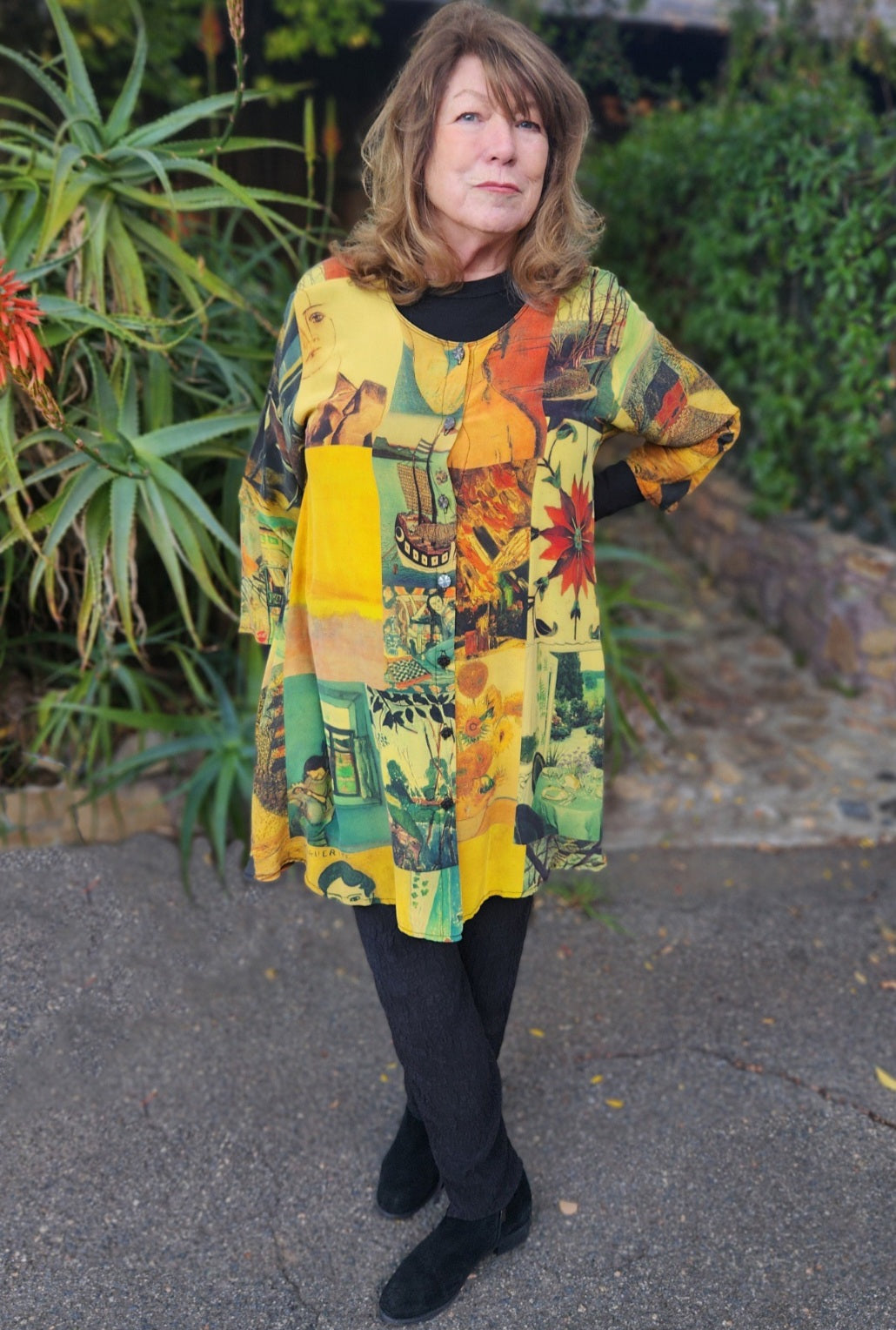 Picnic Tunic in Intuition Gold Printed Silk