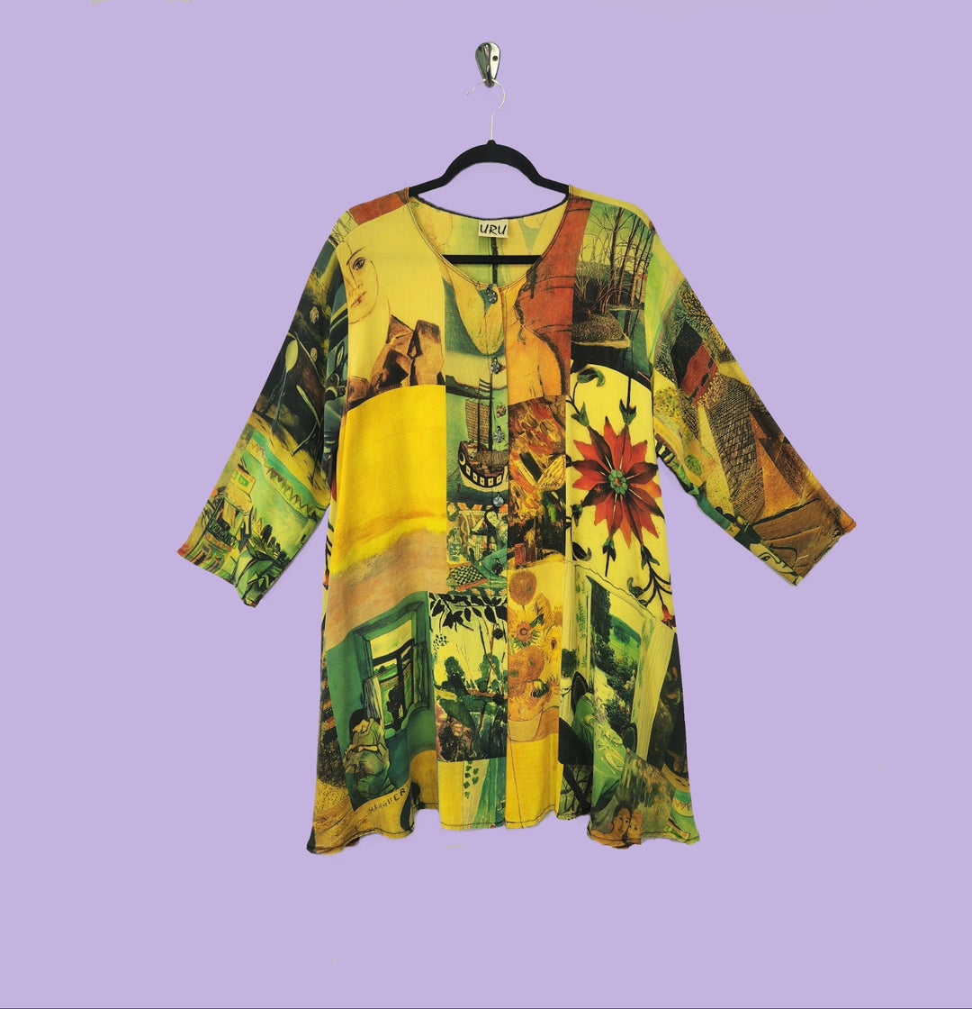 Picnic Tunic in Intuition Gold Printed Silk