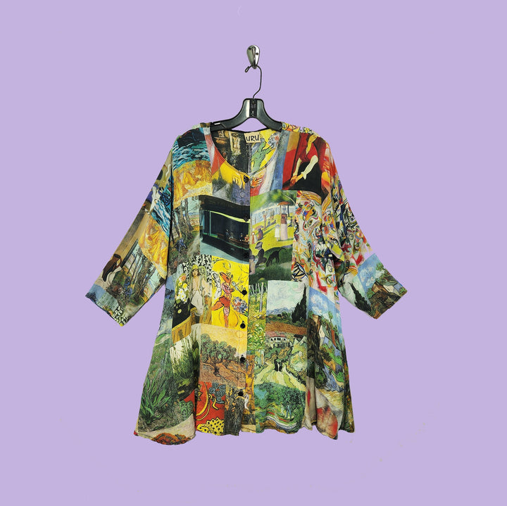 Picnic Tunic in Timeless Multicolor Printed Silk