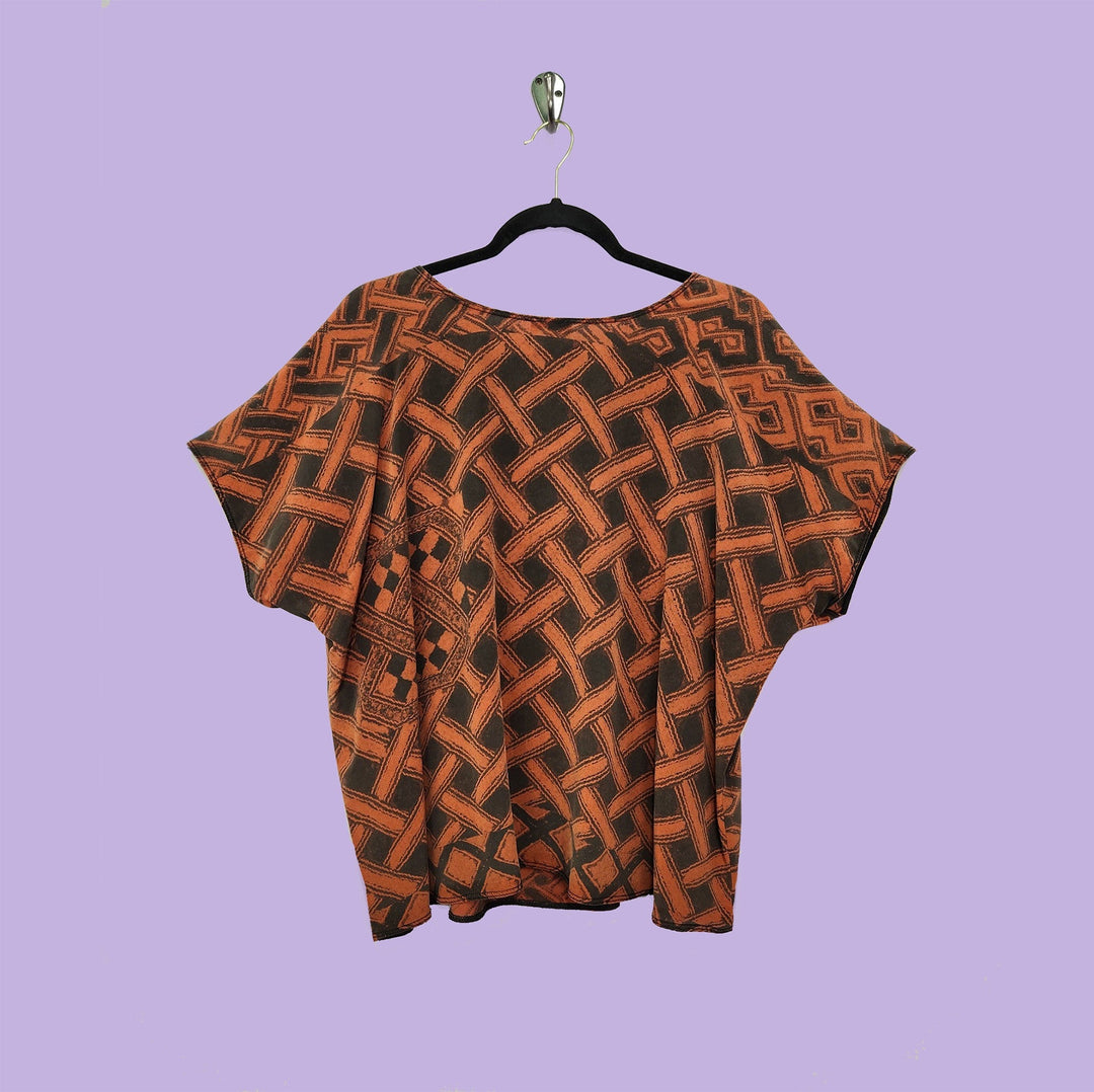 Shell In Afibi Copper Printed Silk