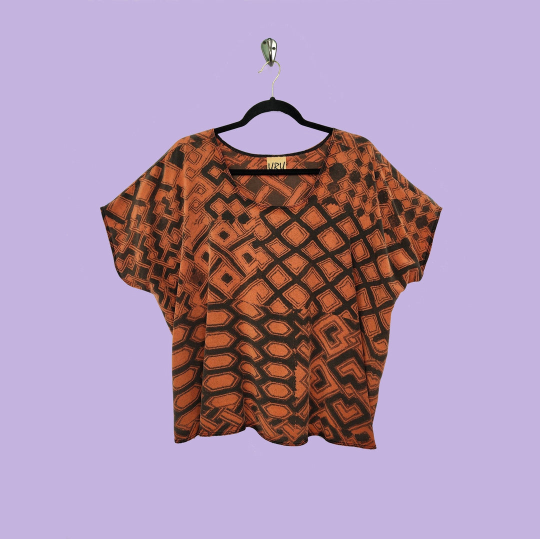 Shell In Afibi Copper Printed Silk