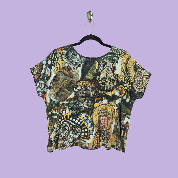 Shell in Mosaic Multicolor Printed Silk