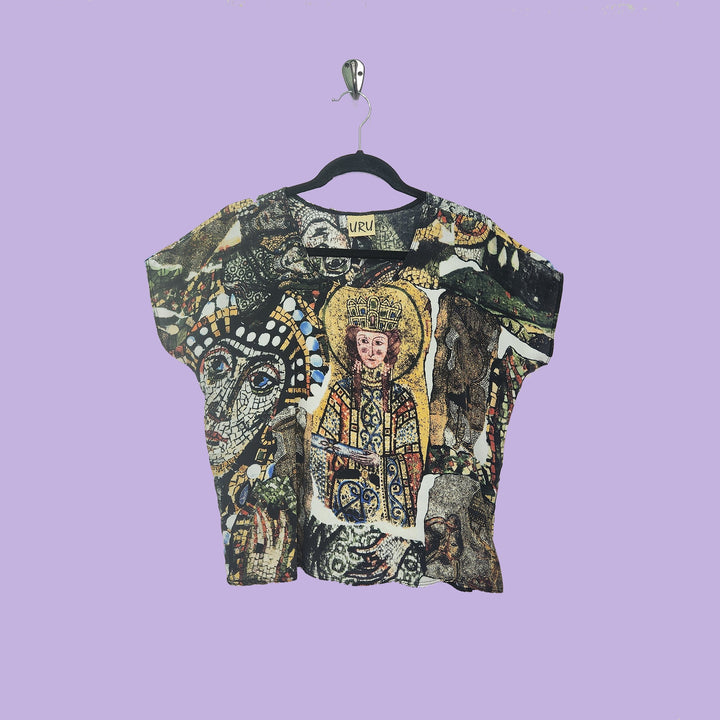 Shell in Mosaic Multicolor Printed Silk