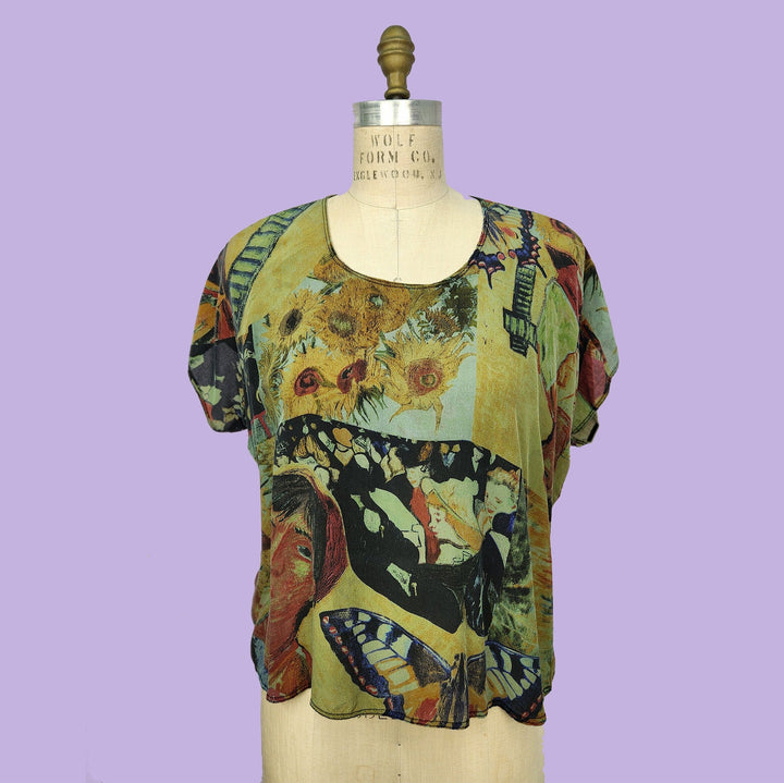 Shell in URU Olive Printed Silk