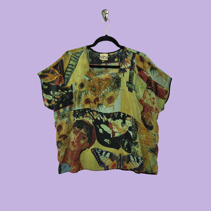 Shell in URU Olive Printed Silk