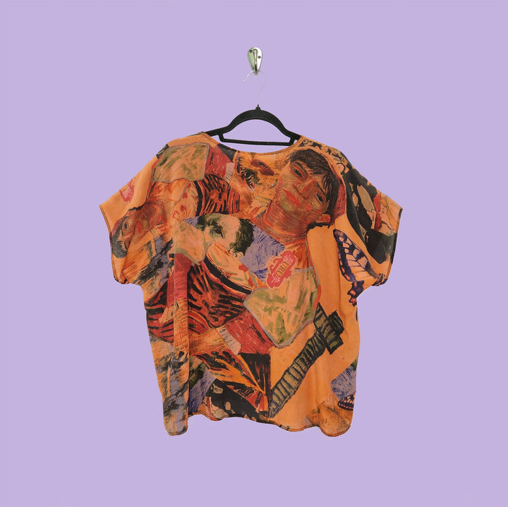 Shell in URU Red Printed Silk