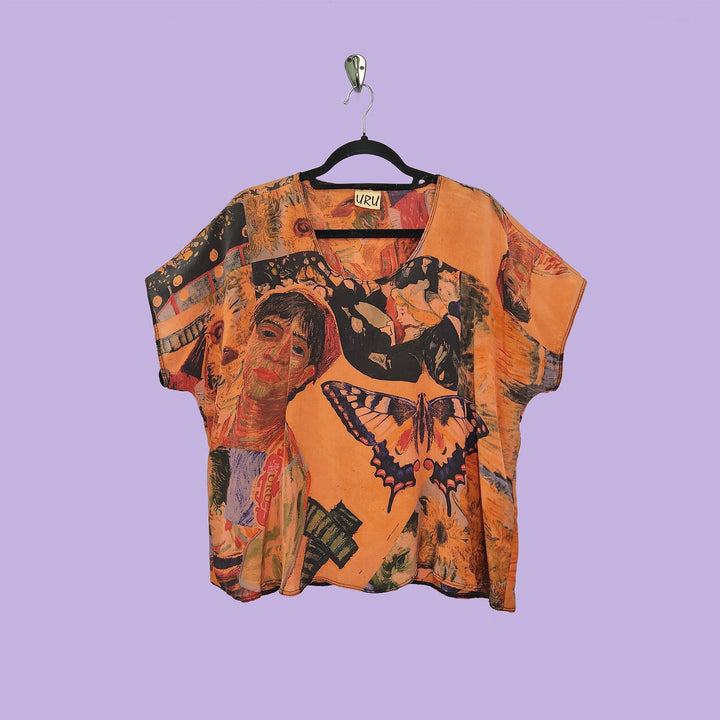 Shell in URU Red Printed Silk