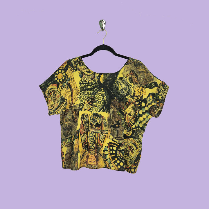 Shell in Mosaic Gold Printed Silk