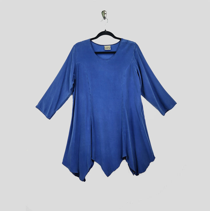 Sunday Smock in Indigo Charmeuse Silk