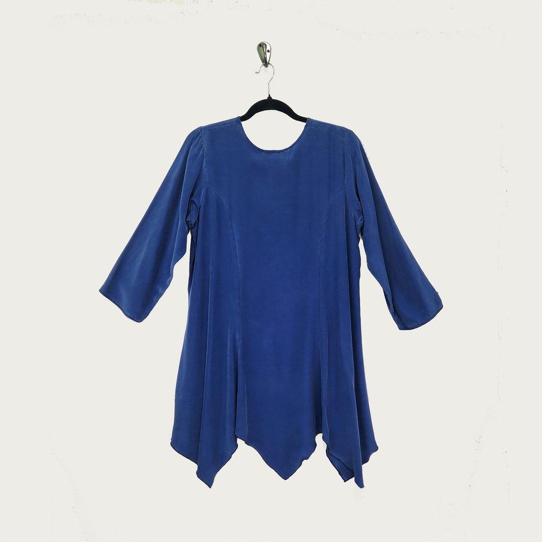 Sunday Smock in Indigo Charmeuse Silk
