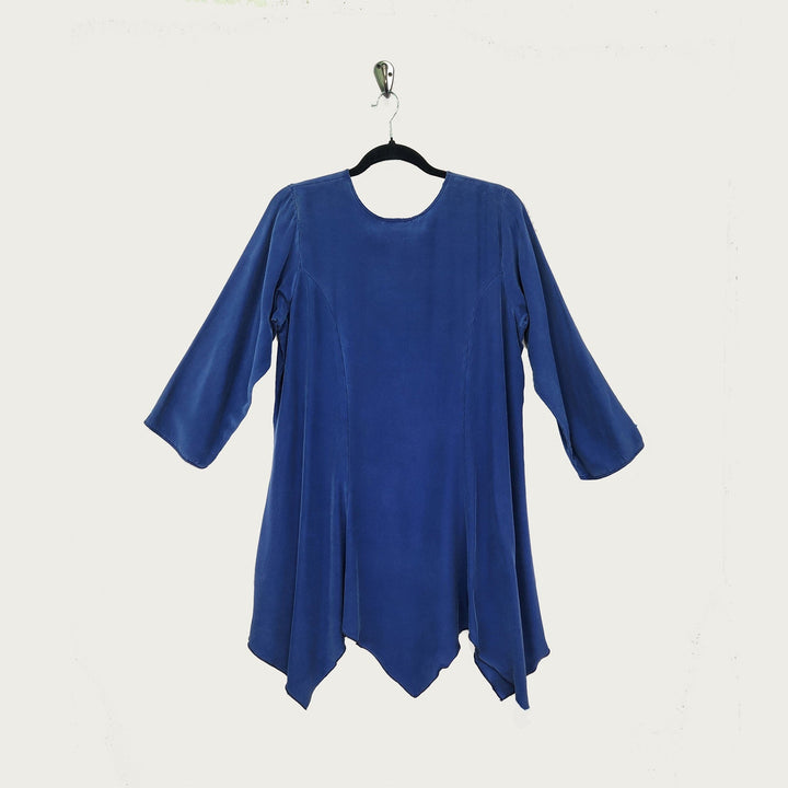 Sunday Smock in Indigo Charmeuse Silk