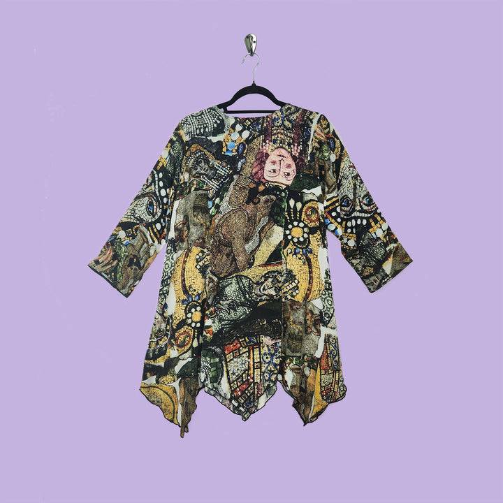 Sunday Smock in Mosaic Multicolor Printed Silk