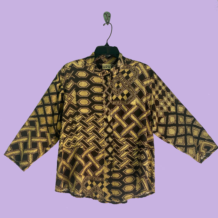 Venice Top in Afibi Tan Printed Silk