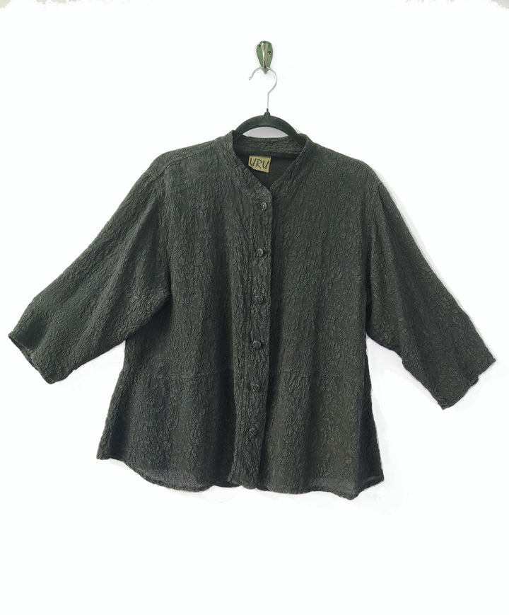 Venice Top in Black Textured Silk