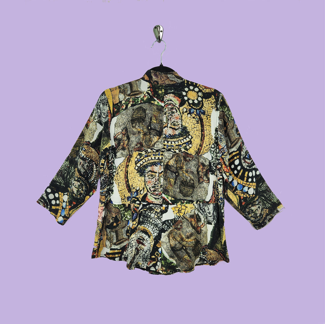 Venice Top in Mosaic Multicolor Printed Silk