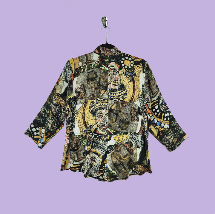 Venice Top in Mosaic Multicolor Printed Silk
