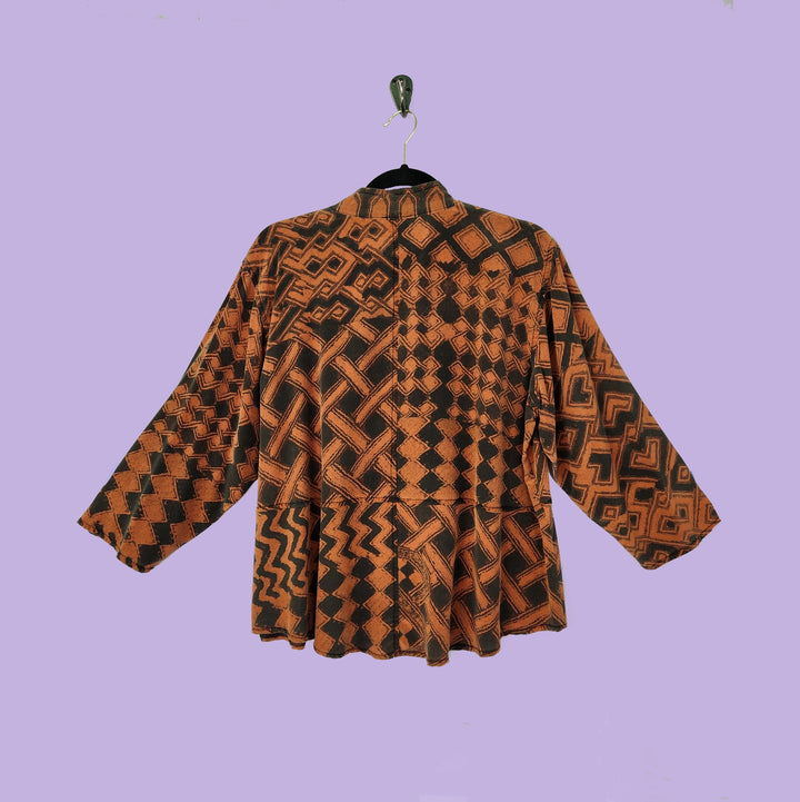 Venice Top in Afibi Copper Printed Silk