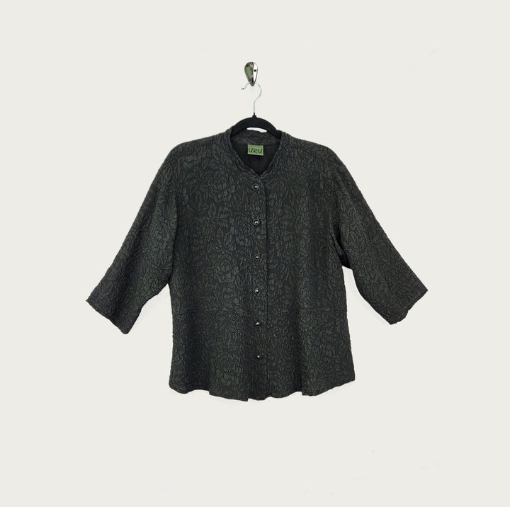Venice Top in Black Textured Silk