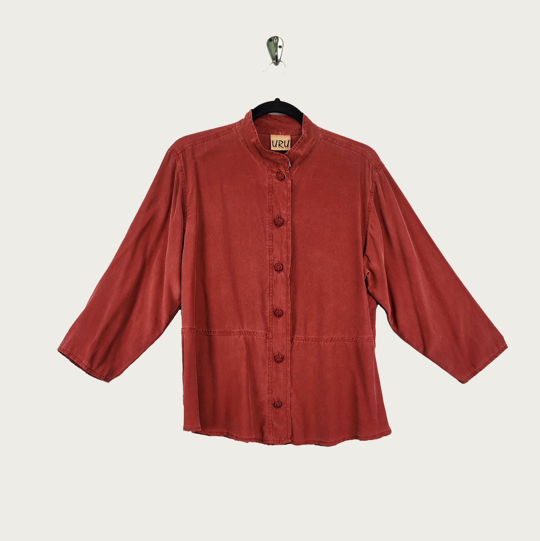 Venice Top in Red Charmeuse Silk