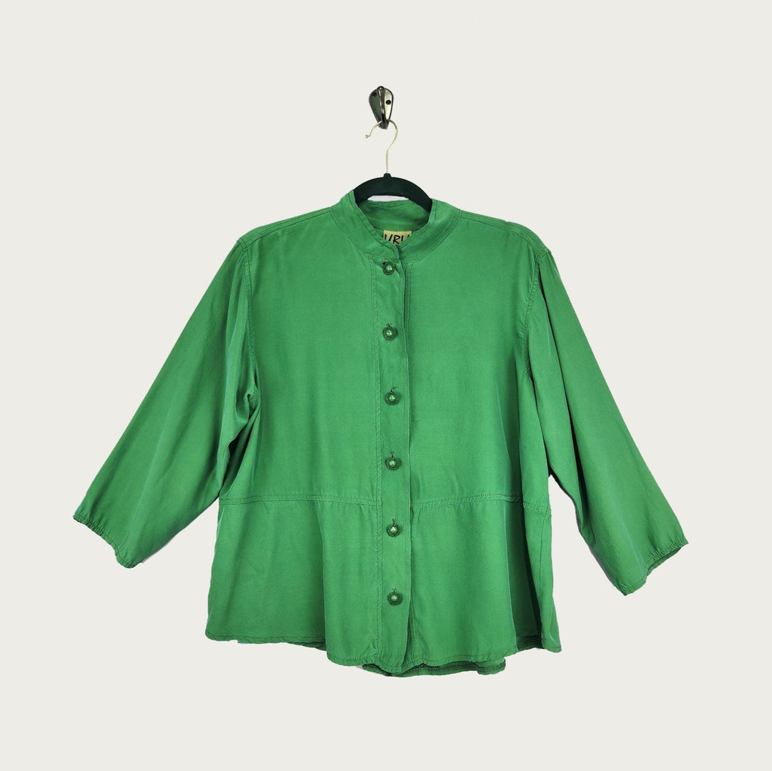 Venice Top in Phoebe Green Charmeuse Silk
