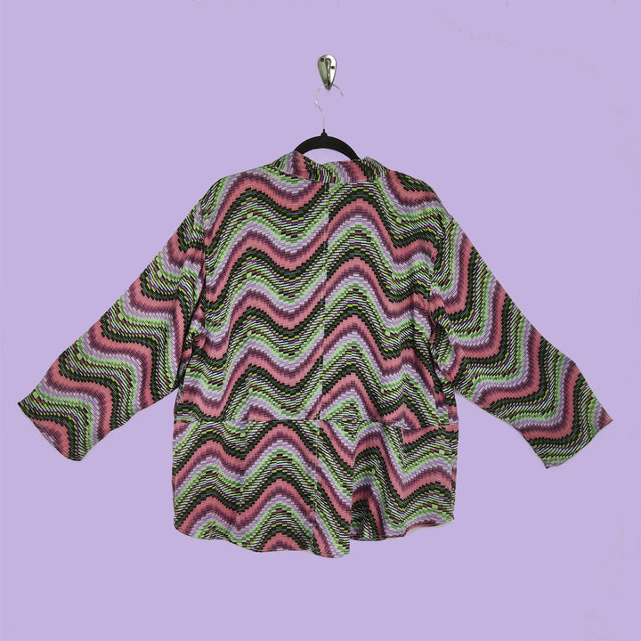 Venice Top in Geometric Lilac Printed Silk