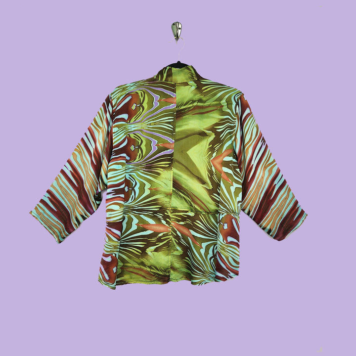 Venice Top in Passion Cyan Printed Silk