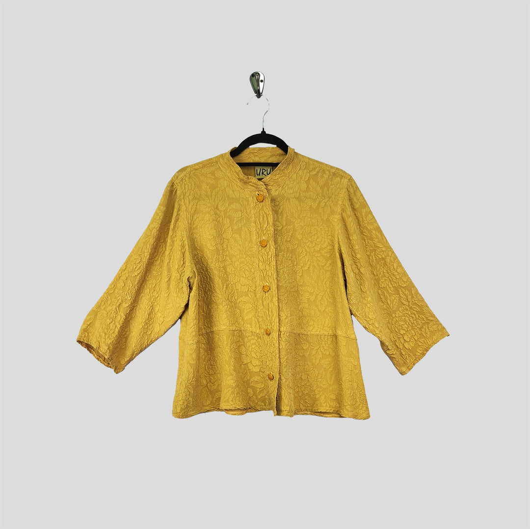 Venice Top in Gold Textured Silk