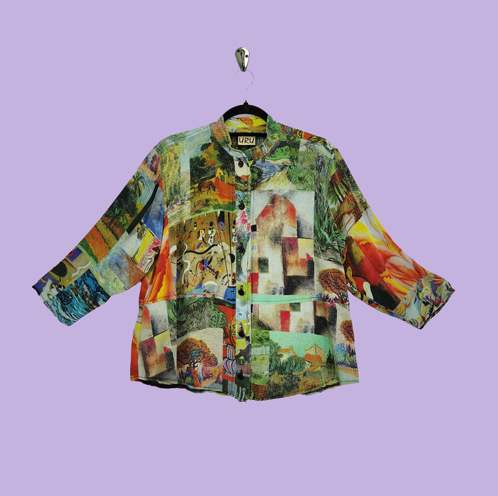 Venice Top in Timeless Multicolor Printed Silk